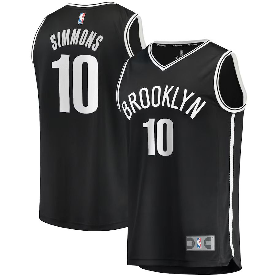 Men Brooklyn Nets #10 Ben Simmons Fanatics Branded Black Fast Break Replica NBA Jersey